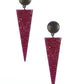 Black and Hot Pink Pave Crystal Triangle Earrings - Reed House of Jewels