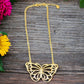 Gold Tone and Crystal Butterfly Necklace - Reed House of Jewels