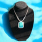Silver and Faux Turquoise Big Stone Necklace - Reed House of Jewels