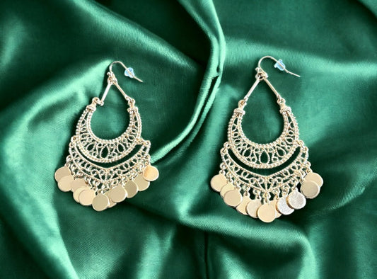 Filigree Cut - out Dangling Chandelier Earrings - Reed House of Jewels