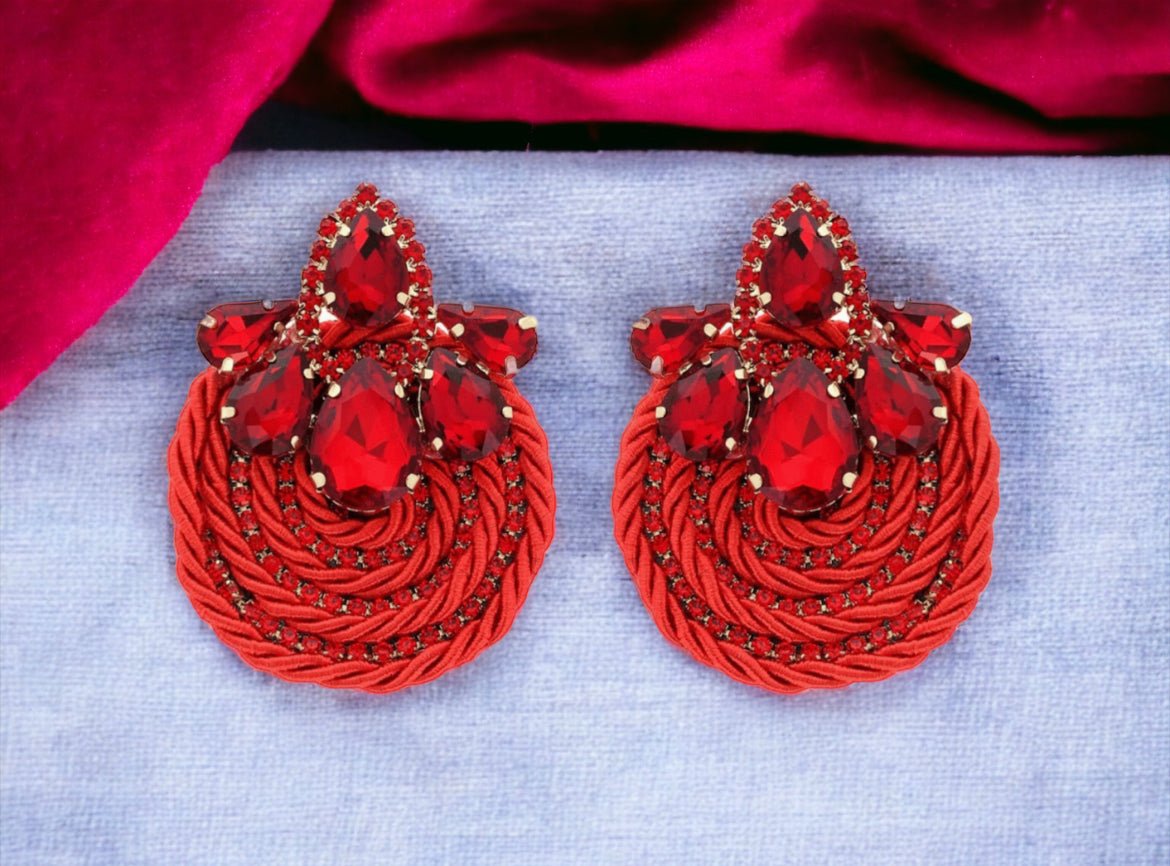 Glam Stud Earring - Red - Reed House of Jewels