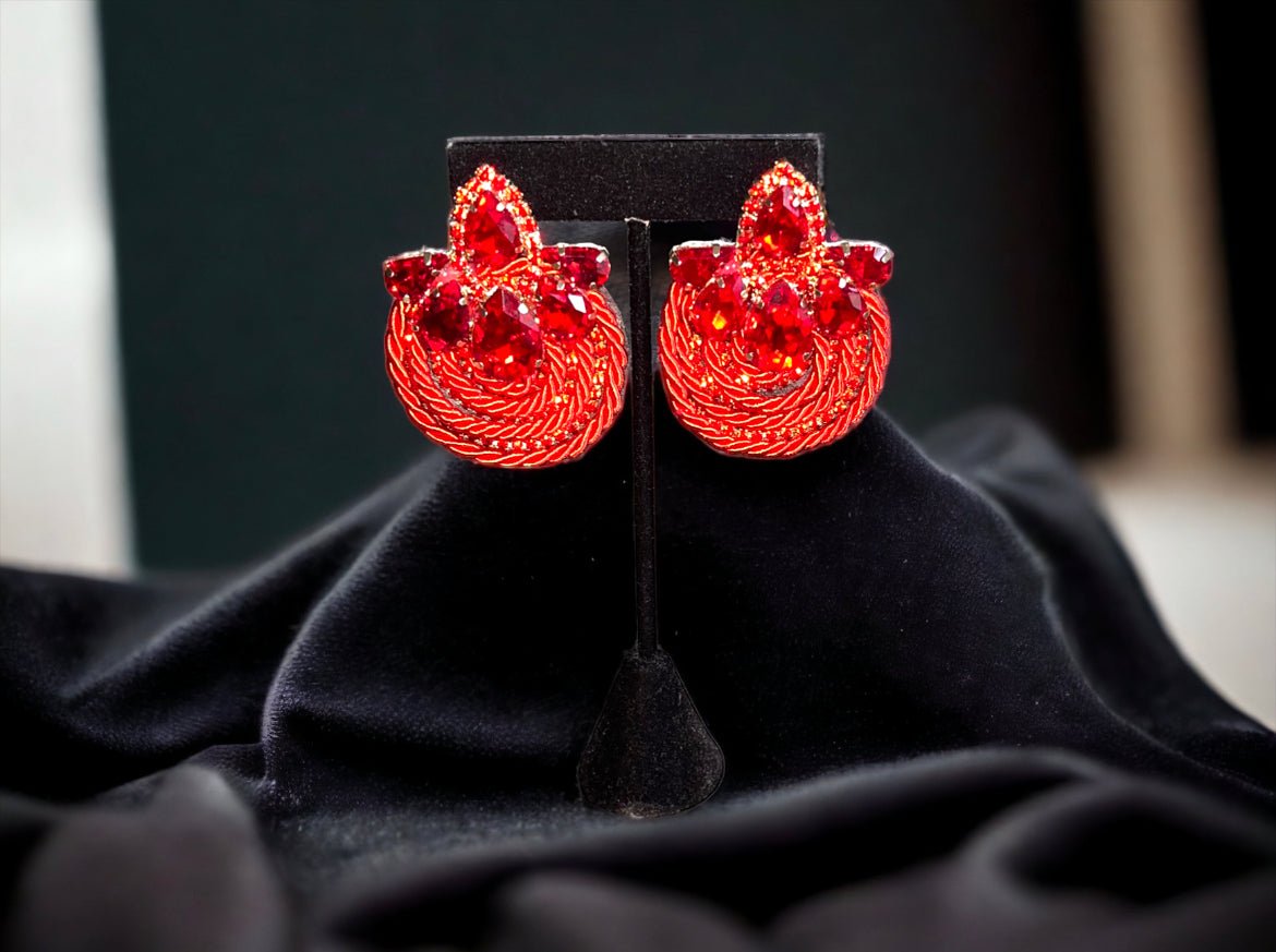 Glam Stud Earring - Red - Reed House of Jewels