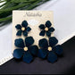 Black/Gold Tone Dangle Flower Blossom Earrings - Reed House of Jewels