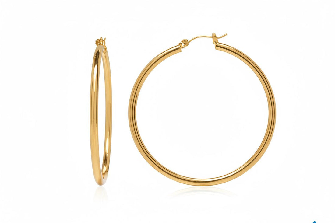 Gold Tone Classic Hoop Earrings - Reed House of Jewels