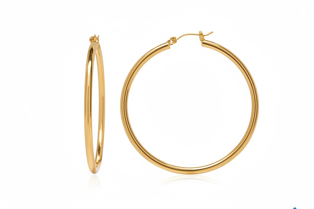 Gold Tone Classic Hoop Earrings - Reed House of Jewels