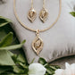 Pave Light Taupe Pendant Necklace and Drop Earring 2 - pc. Jewelry Set - Reed House of Jewels