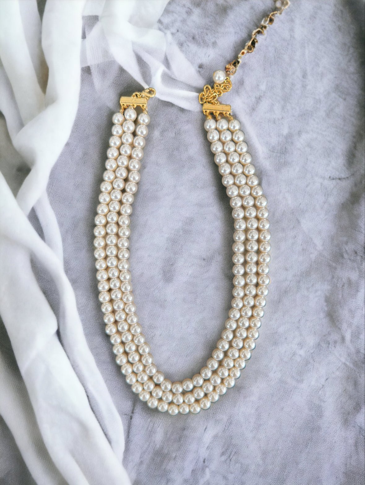 Three Strand Blush Pink Pearl Necklace - Reed House of Jewels