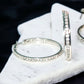 Rhinestone Medium Hoop Earrings - Silver - Reed House of Jewels