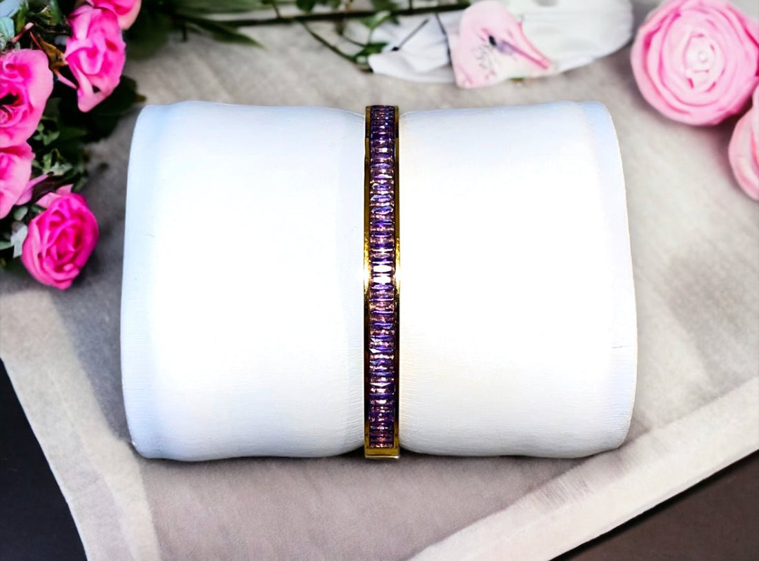 Purple Crystals Bangle Bracelet - Reed House of Jewels