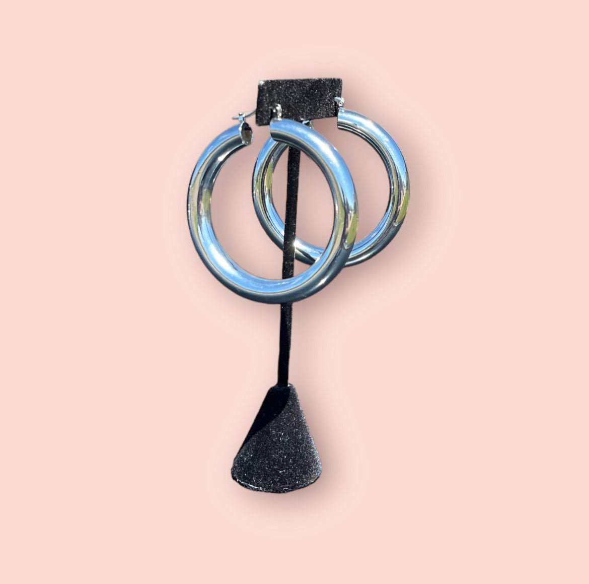 Silver Large Fat Tube Hoop Earrings - Reed House of Jewels