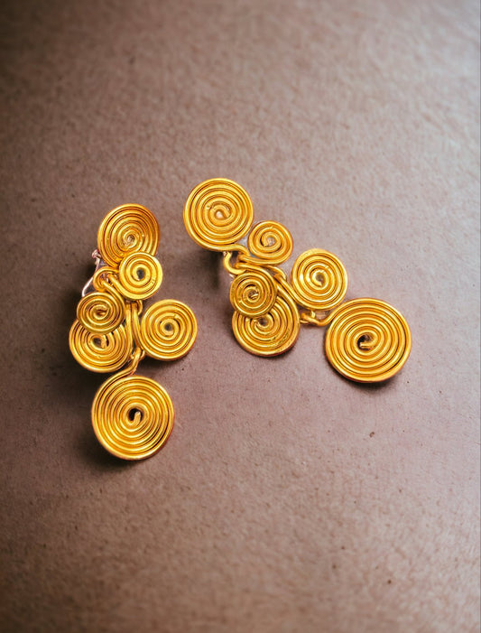 Gold Disc Statement Earrings - Reed House of Jewels