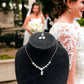 Silver Tone Crystal Statement Necklace & Matching Drop Earrings 2 - Piece Set - Reed House of Jewels