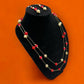 Red and Gold Beaded Necklace & Drop Earring Jewelry Set - Reed House of Jewels
