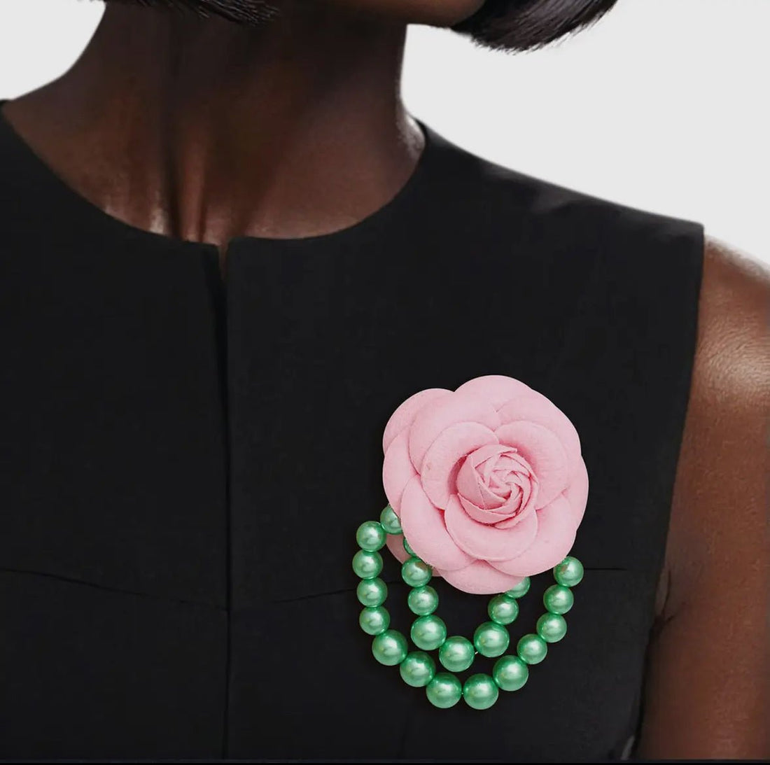 Pink Flower and Pearls Brooch Pin - Reed House of Jewels