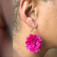 Pink Pom Floral Drop Earrings - Reed House of Jewels