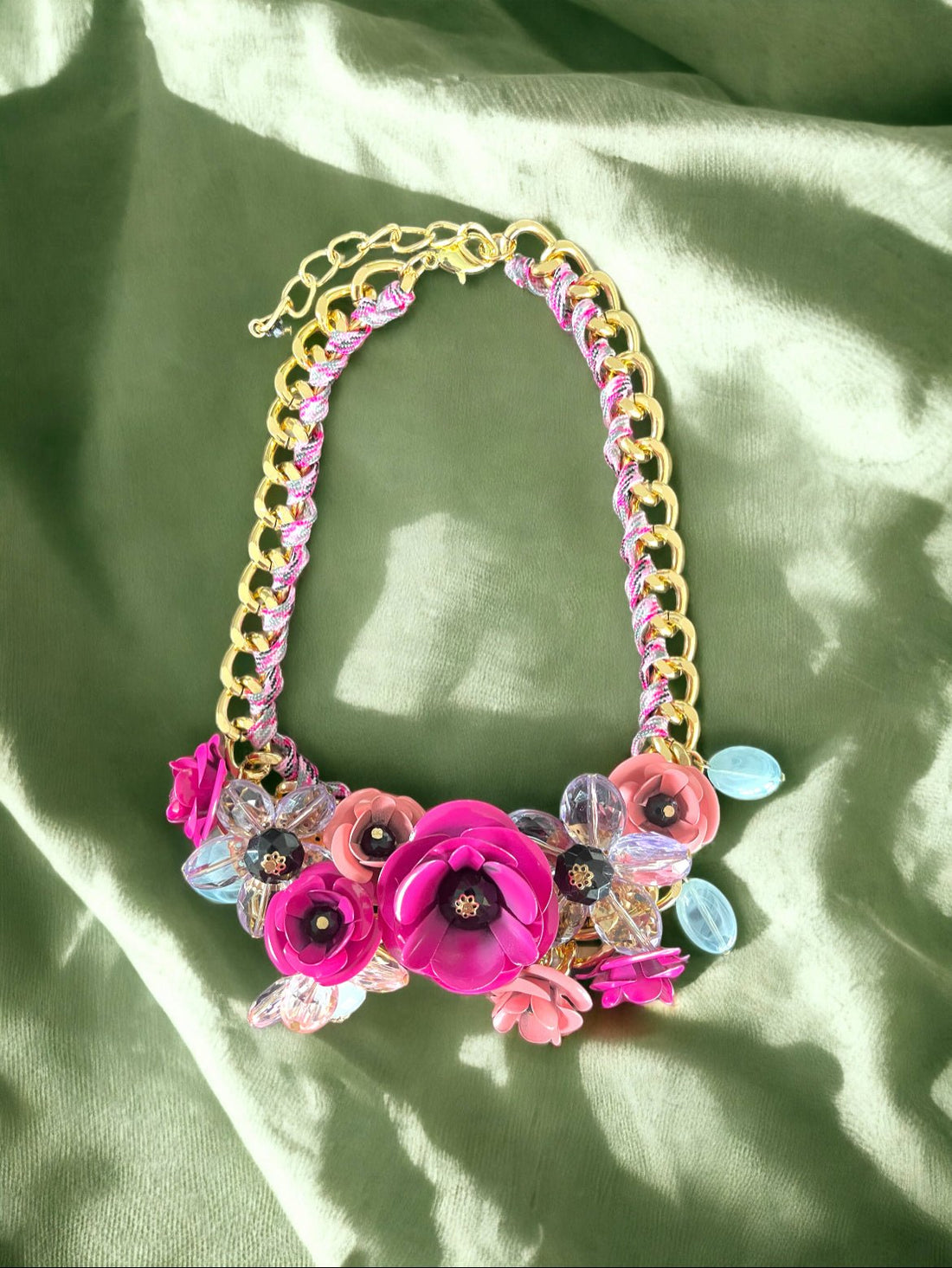 Fuchsia Floral Bouquet Statement Necklace - Reed House of Jewels