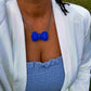 Chunky Blue Bow Necklace - Reed House of Jewels