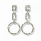 Bridal Crystal Geometric Tiered Drop Earrings