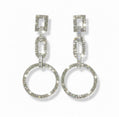 Bridal Crystal Geometric Tiered Drop Earrings