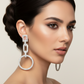 Bridal Crystal Geometric Tiered Drop Earrings