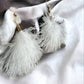 White Feather and Stone Pendant Earrings - Reed House of Jewels
