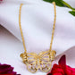 Gold Tone and Crystal Butterfly Necklace - Reed House of Jewels