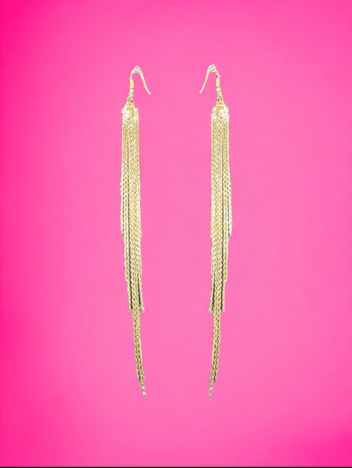Gold Tone Fringe Linear Drop Earrings - Reed House of Jewels