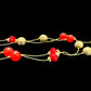 Red and Gold Beaded Necklace & Drop Earring Jewelry Set - Reed House of Jewels
