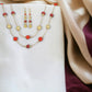 Red and Gold Beaded Necklace & Drop Earring Jewelry Set - Reed House of Jewels