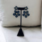 Black/Gold Tone Dangle Flower Blossom Earrings - Reed House of Jewels
