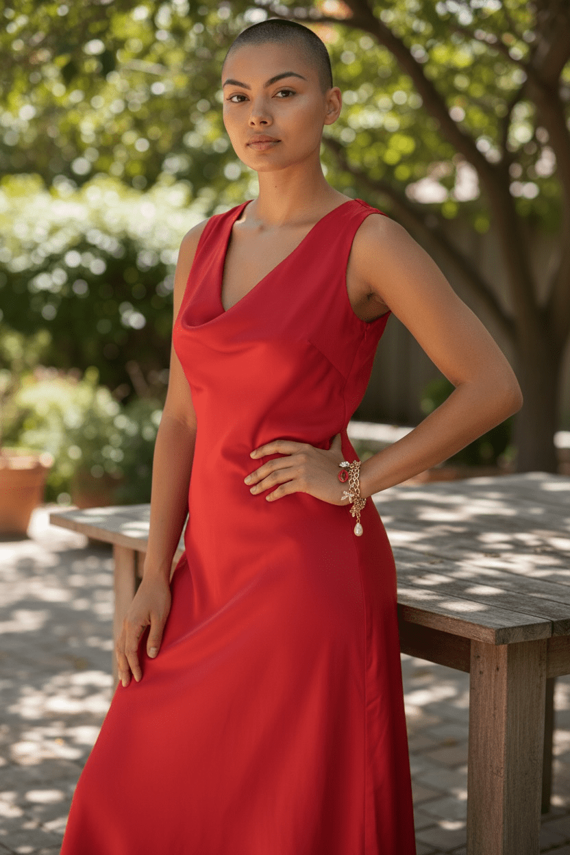 Gold Tone, Faux Pearl, Crystal, and Red Charm Bracelet - Reed House of Jewels