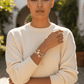 White Leather and Gold Mutli - Layer Bracelet - Reed House of Jewels