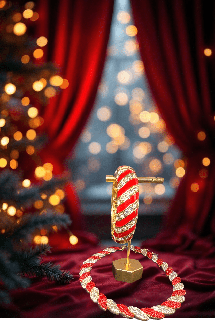 Red and White Crystal Twisted Design Bracelet - Reed House of Jewels