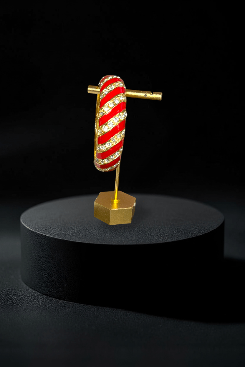 Red and White Crystal Twisted Design Bracelet - Reed House of Jewels