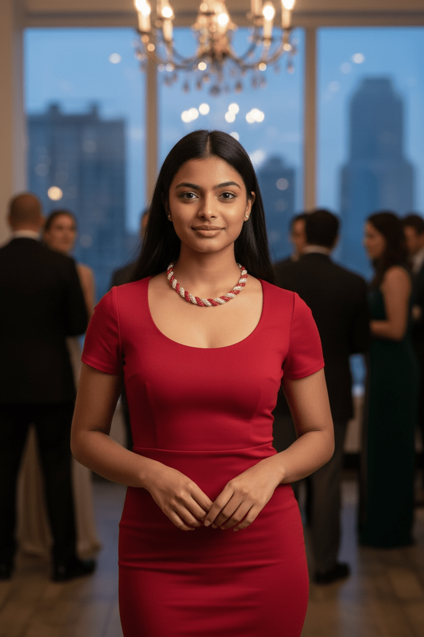 Red and White Crystal Twisted Necklace - Reed House of Jewels