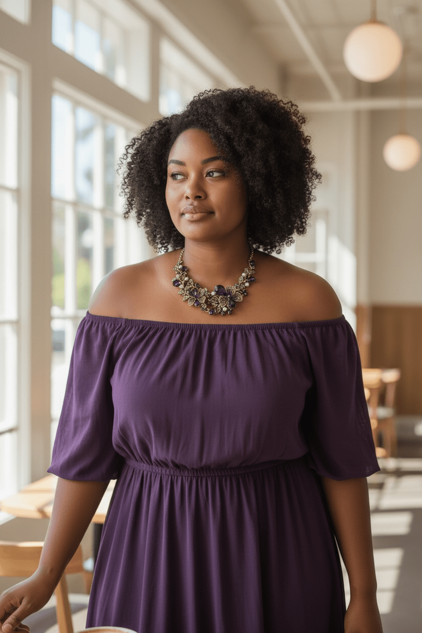 Purple Floral Statement Necklace - Reed House of Jewels