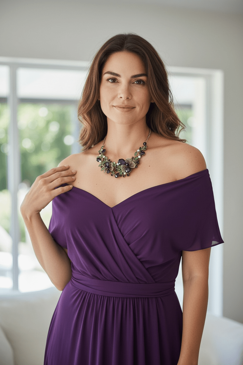 Purple Floral Statement Necklace - Reed House of Jewels