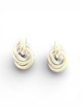 Vintage Silver Tone Love Knot Earrings - Reed House of Jewels