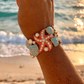 Beach Themed Crystal and Pearl Painted Cuff - Reed House of Jewels
