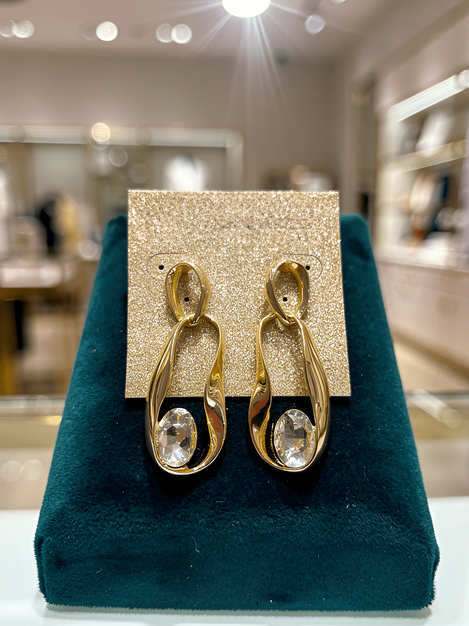 Abstract Sculptural Crystal Drop Earrings - Reed House of Jewels