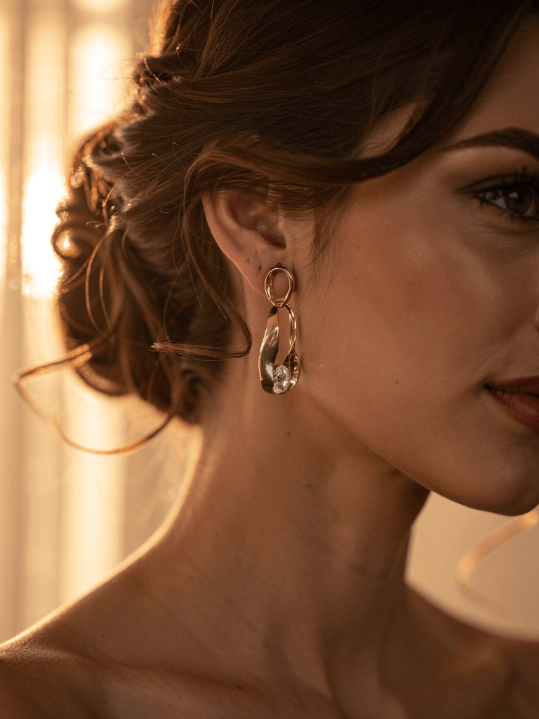 Abstract Sculptural Crystal Drop Earrings - Reed House of Jewels