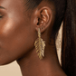 Golf Tone Leaf Shaped Earrings - Reed House of Jewels