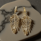 Golf Tone Leaf Shaped Earrings - Reed House of Jewels