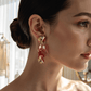 Dazzling Gold Tine and Pink Petal Statement Dangle Earrings - Reed House of Jewels