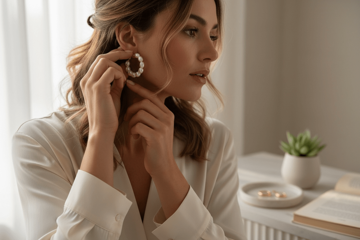 Baroque Pearl Hoop Earrings - Reed House of Jewels