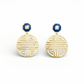 Gold Geometric Shou Pattern Double Drop Earrings - Reed House of Jewels