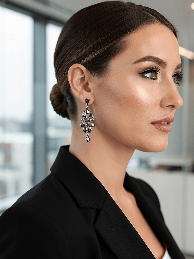 Gunmetal Glamour Chandelier Earrings - Reed House of Jewels