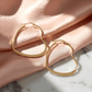 Gold Tone Flat Heart Hoop Earrings - Reed House of Jewels