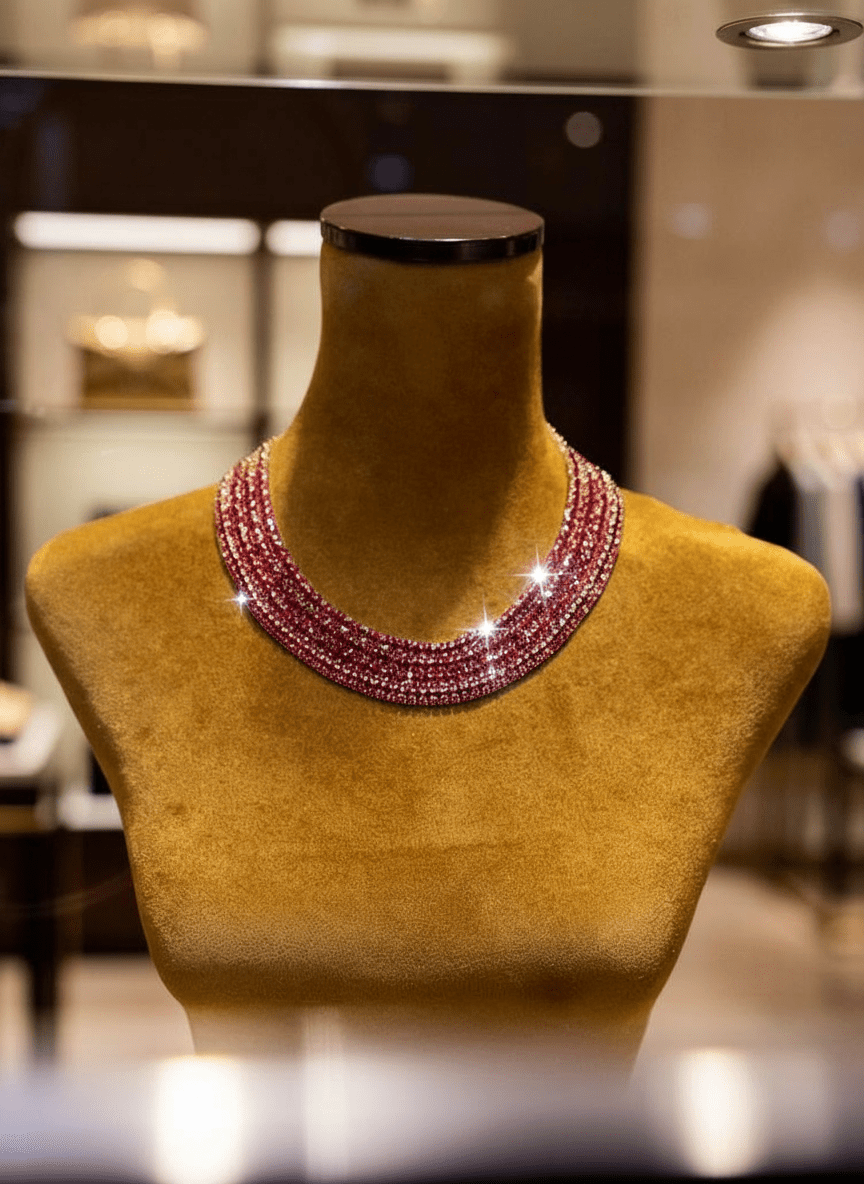 Red Crystal Collar Necklace - Reed House of Jewels