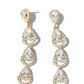 Linear Clear Crystal and Gold Earrings - Reed House of Jewels